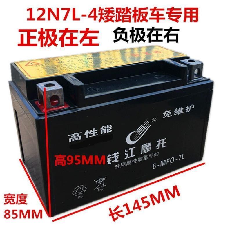 12V摩托车电瓶12v9a免维护干蓄电池125弯梁踏板车钱江龙干电池7ah