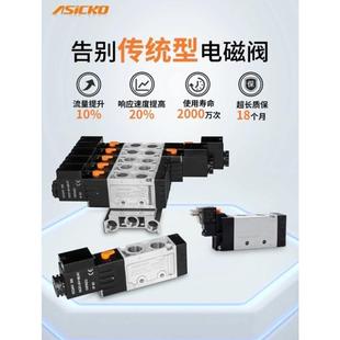 AK210 气动电磁阀组4V210 5V210 DC24V集成二位五通 220 230