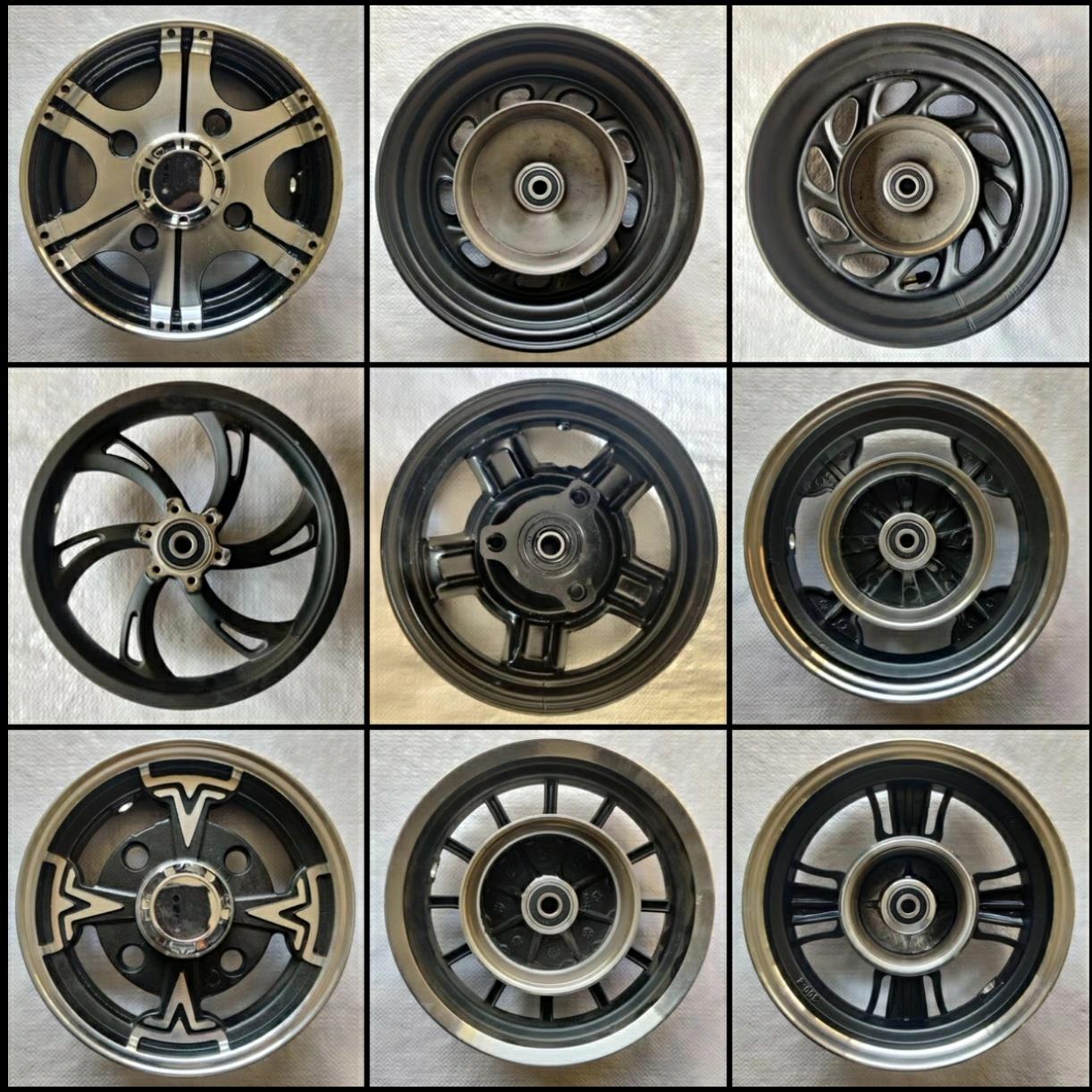 电动车三轮车300-8寸鼓刹碟刹加厚铝合金前轮毂275-8四孔偏轮钢圈