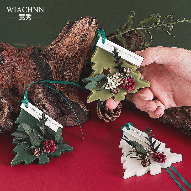 新款圣诞香薰蜡片 创意圣诞树固体香薰祛味留香氛片衣柜挂件