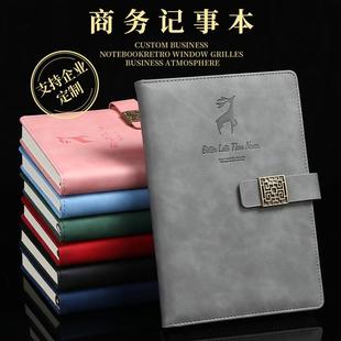pu窗花磁扣笔记本a5小鹿办公记事本a6现货带扣商务笔记本套装