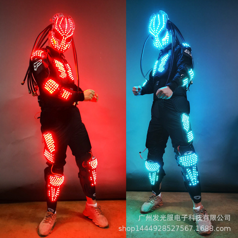 铁血头盔七彩发光盔甲LED异形KTV