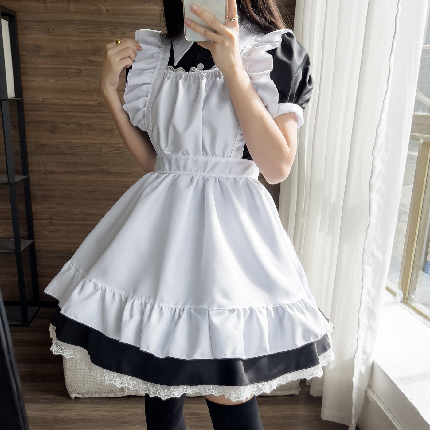 女仆装餐厅咖啡厅工作服长裙黑白