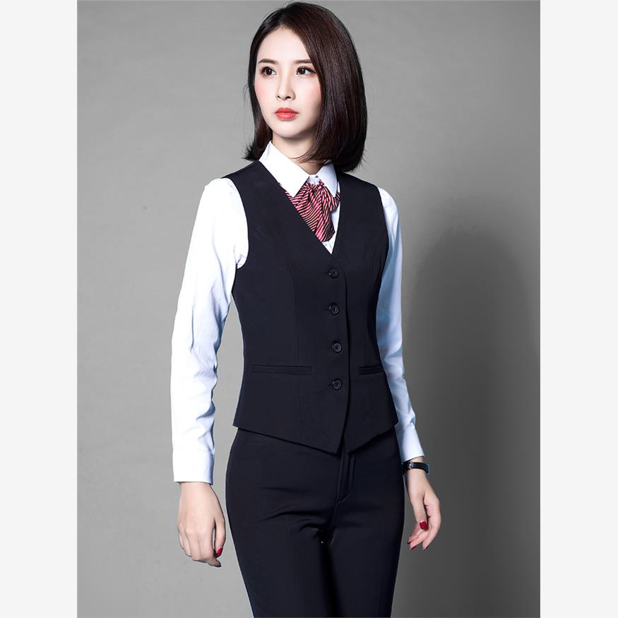 西装马甲女士套装2023新款职业装气质工作服黑色马夹背心坎肩