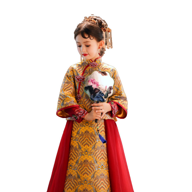 儿童礼服秋冬新款女童中式秀禾服
