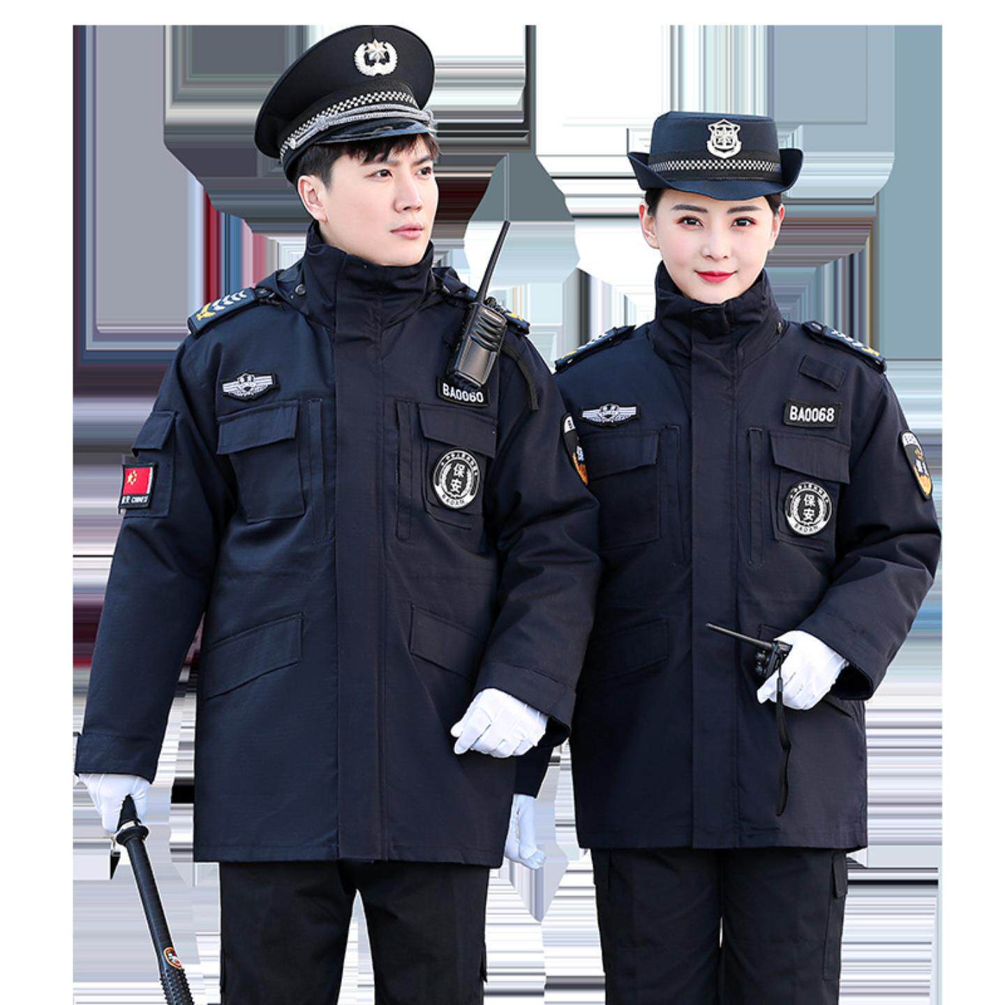 网格中长战训服保安服斜纹长袖