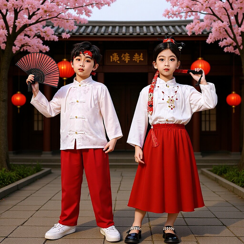 六一儿童合唱服诗歌朗诵表演中
