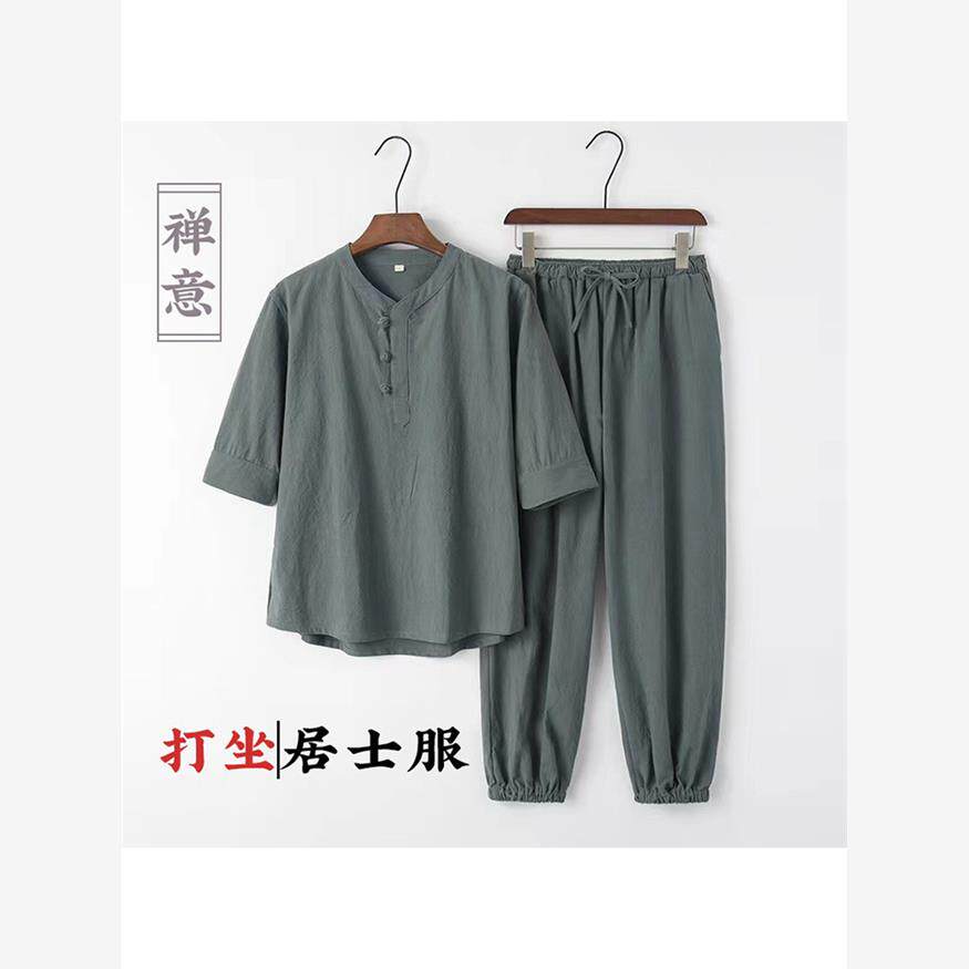 爸爸唐装夏季男士短袖汉