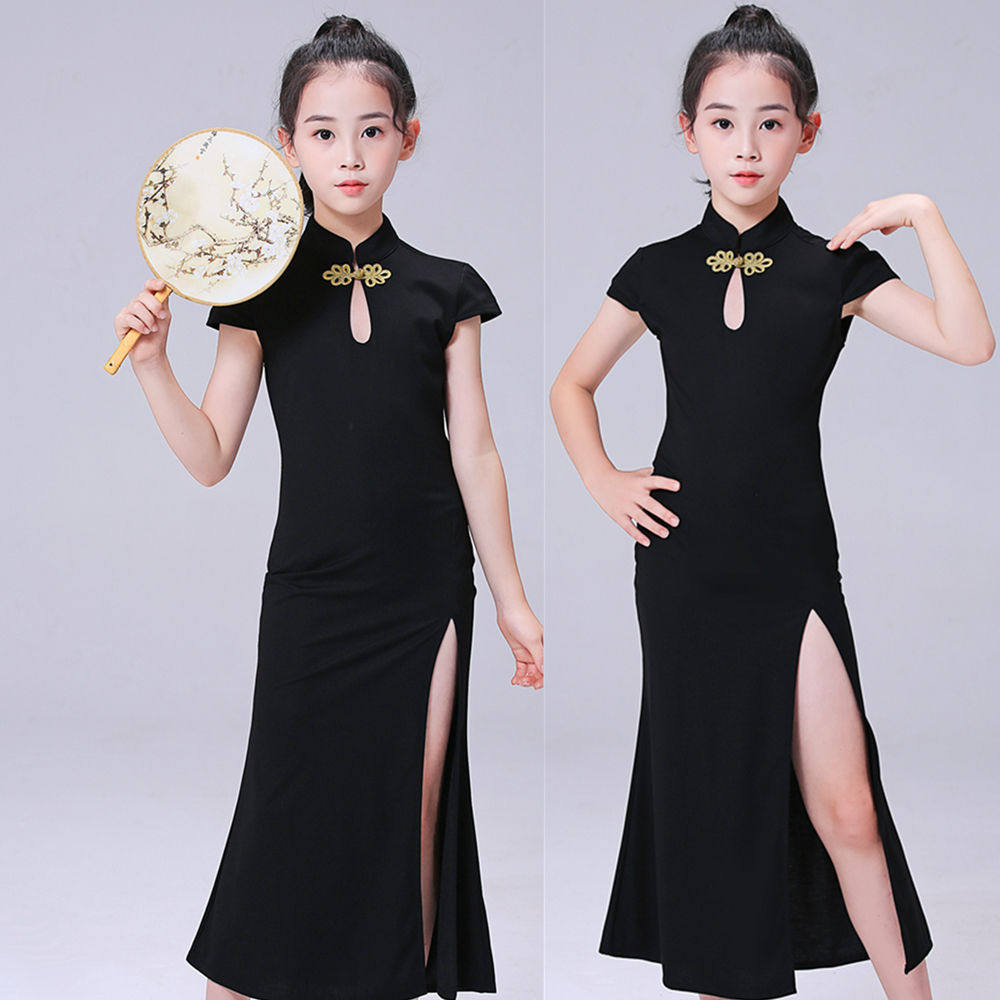 儿童模特走秀服旗袍训练服民族风