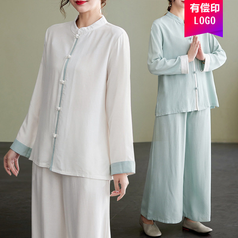 新款夏季棉麻太极服宽松练功服
