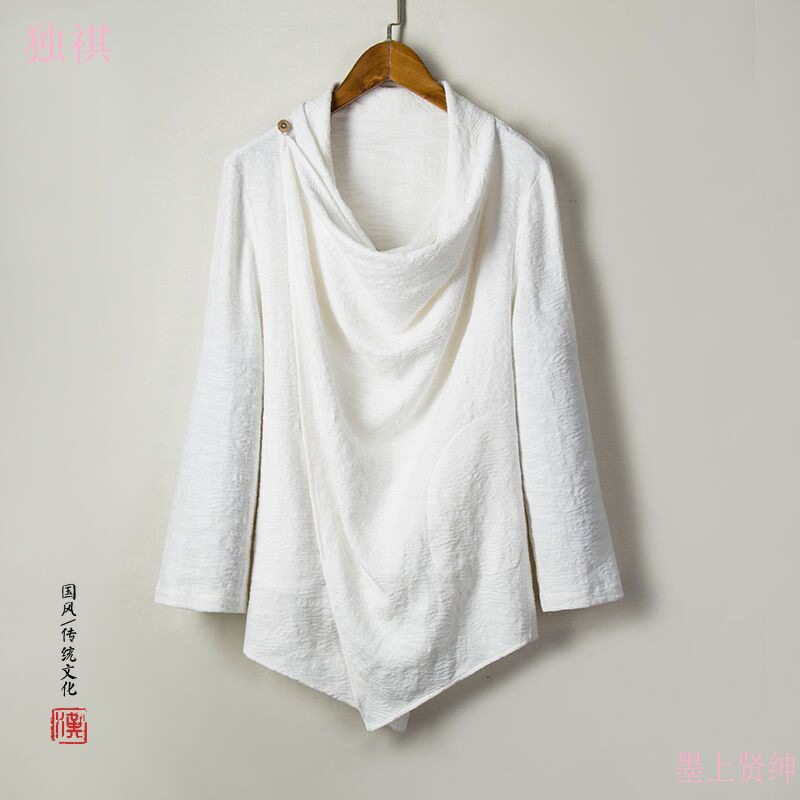 中汉服披风青年复古禅意风衣中式