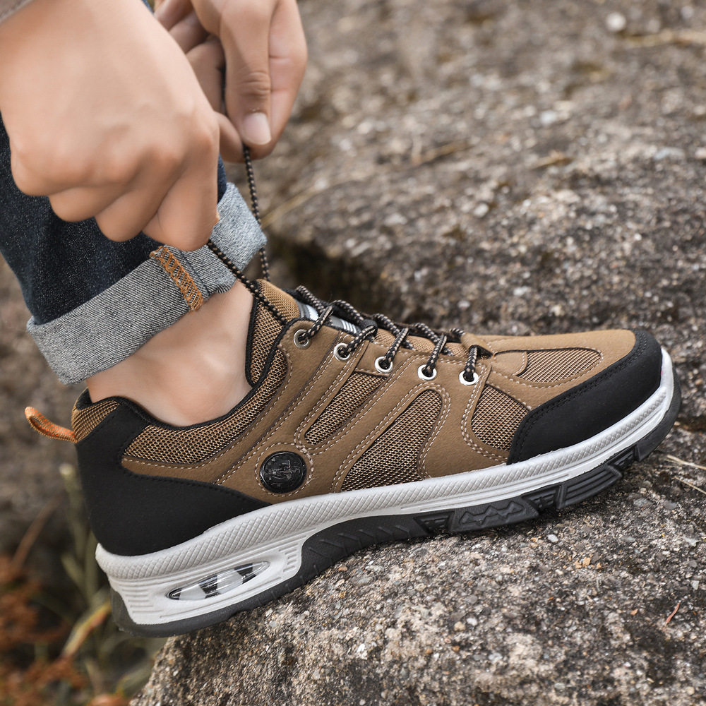 鞋子男新款潮流男鞋韩版系带休闲鞋户外工装登山鞋低帮劳保鞋外贸