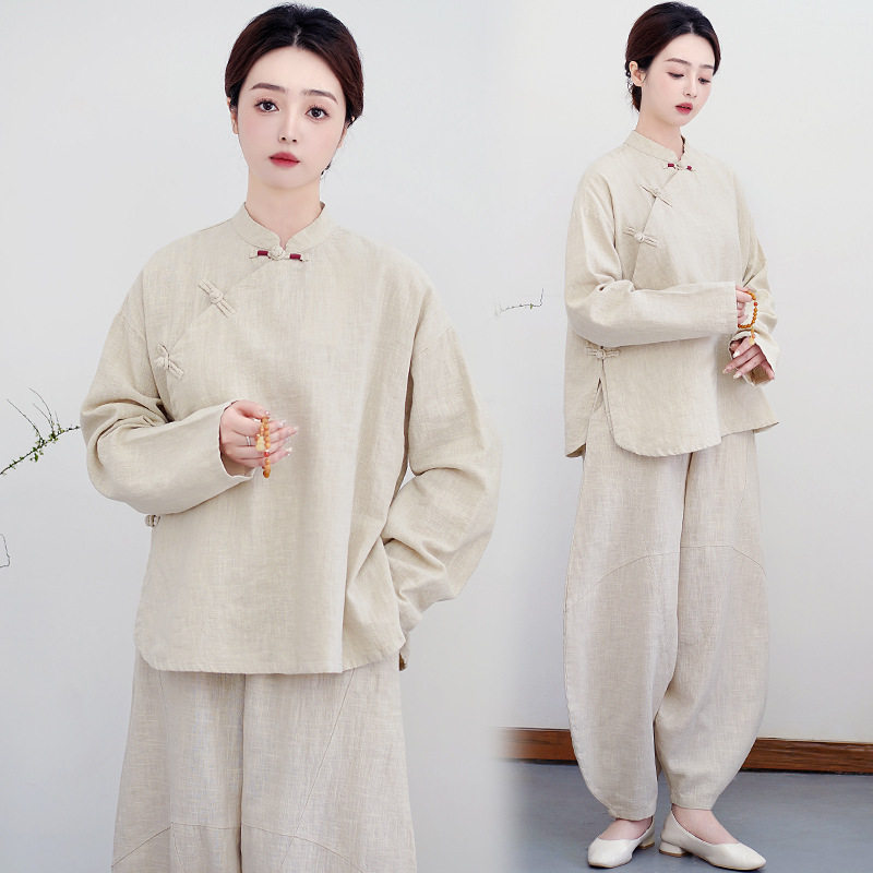 新款修行禅服女佛系禅意女装棉麻