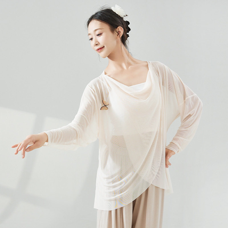 舞蹈服女新款古典白色飘逸宽松