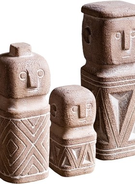 速发像古风格雕远摆件几何装术仿石像艺饰人像陈设庭院花园别墅