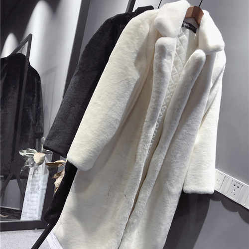 速发 Wo Autum Witer Furry Wm Fur Outerwr Fashio Loo