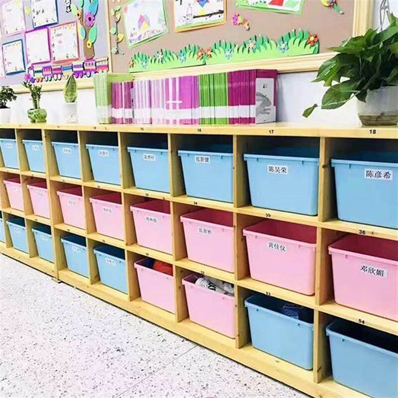 速发家庭多色塑料储物筐无盖透明叠加收纳箱玩具收纳盒幼儿园教具