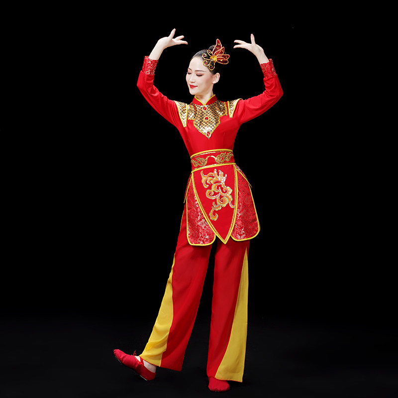 速发打鼓演出服款中老年广场舞腰鼓服装开场舞表演服舞龙舞狮