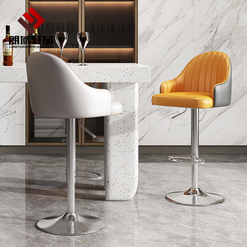 速发吧台椅简升高脚凳家用吧高酒吧约降椅子靠背凳凳子收银台吧椅