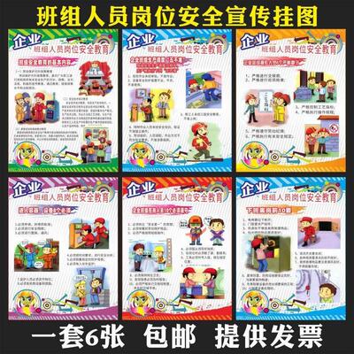 2022年安全生产月宣传海报企业工厂班组员工岗位安全教育挂图展板