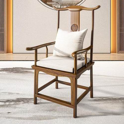 实木椅子高背椅泡茶椅官帽椅太师椅电脑办公书椅餐椅靠背牛角椅子