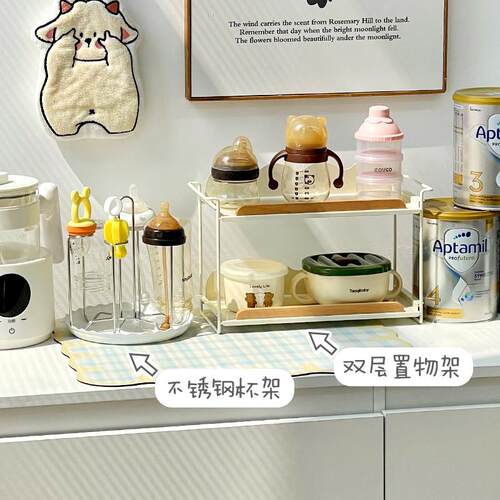 喂养台面婴儿奶瓶置物架沥水架宝宝用餐具碗筷桌面副食品收纳盒