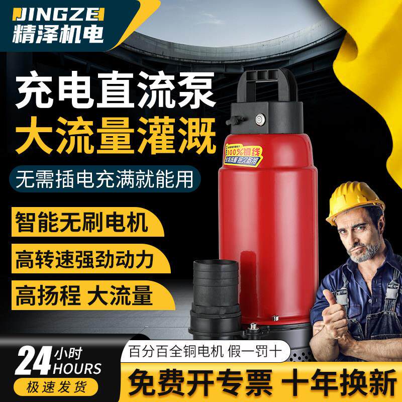 充电式潜水泵无线水泵远程遥控直流泵农用家用浇菜灌溉锂电小型泵