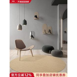 圆形剑麻手工缝边地毯日式亚麻棉麻茶室客厅黄麻地垫子榻榻米地垫