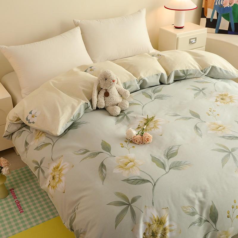 香港尺寸碎花纯棉被套卡通条纹格子被袋单双被罩60/70/80/86/90寸