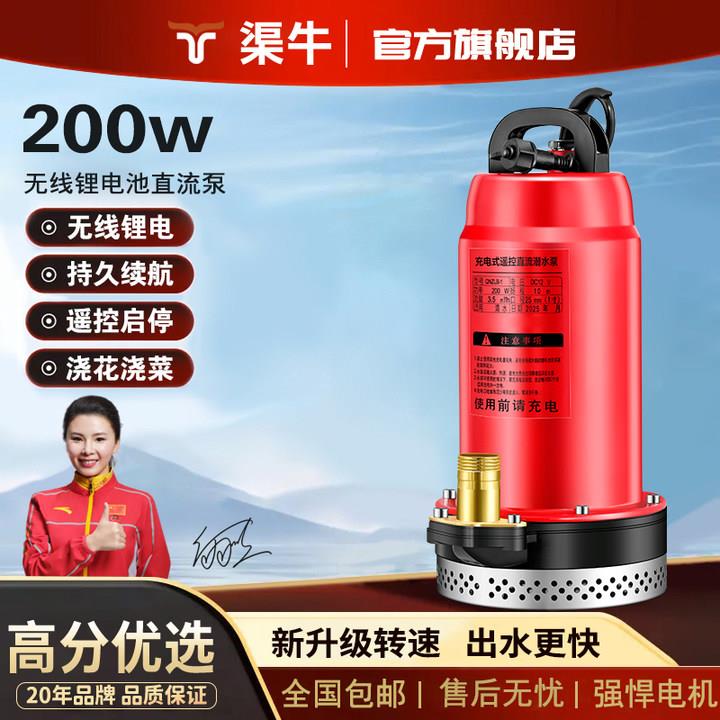充电式抽水泵锂电潜水泵农用户外灌溉12V浇地远程遥控启停抽水机
