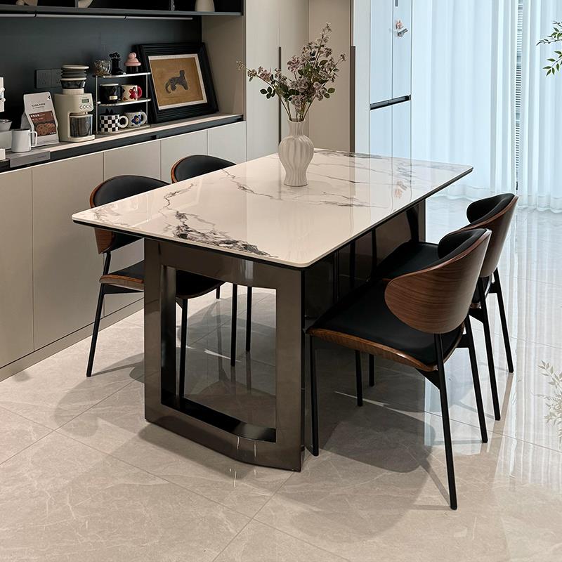 2024新款岩板餐桌椅意式极简小户型家用轻奢高级感现代简约饭桌子