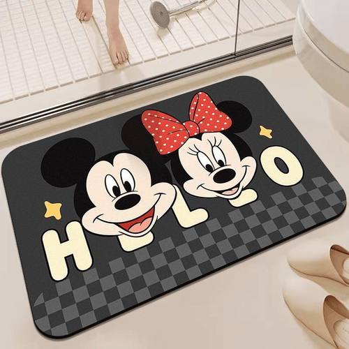 米奇硅藻泥浴室吸水地垫防滑速干