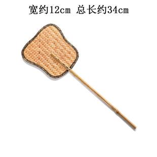 茶道配 .云锦竹编风炉扇碳炉扇子手工禅意迷你凉炉扇煮茶炉扇日式