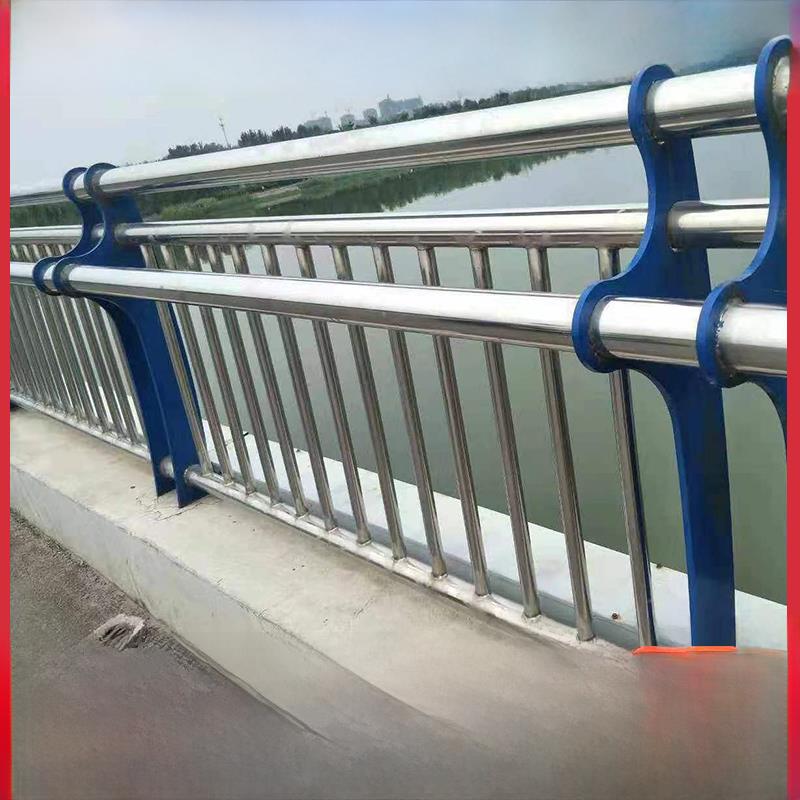 不锈钢桥梁防撞护栏轻河铝合金景观人行道天桥栏杆柱定制
