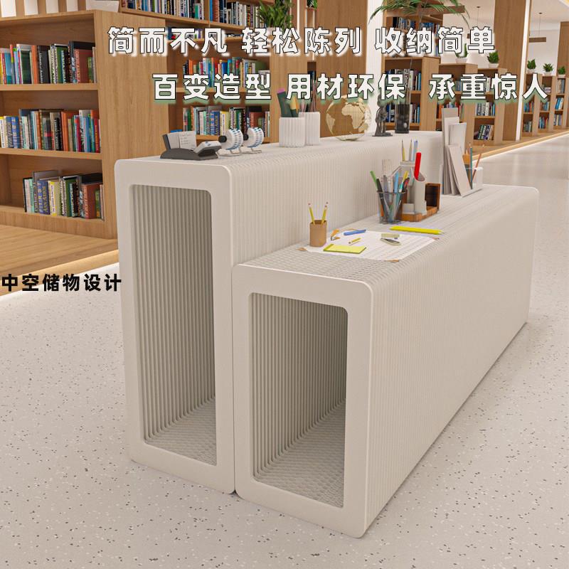 可折叠移动中岛长条展示台 展会移动置物平台 服装店商品陈列架客