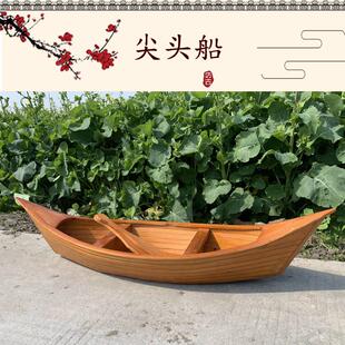 小木船可下水彷古木船渔船实木欧式景观水上装饰道具摄影船贡多拉
