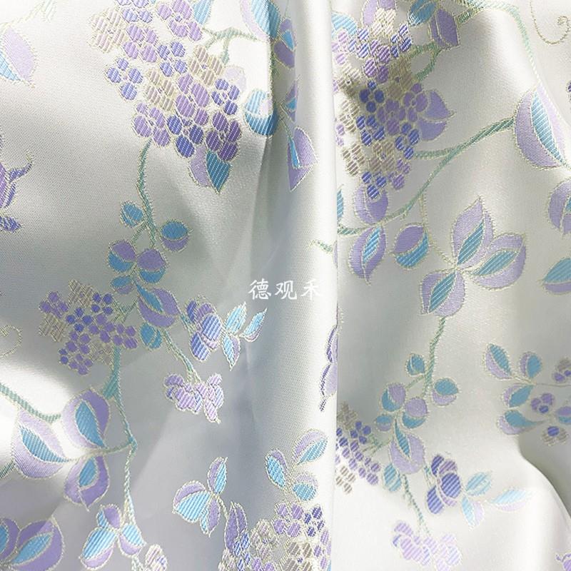 丁香花蝴蝶提花面料秋冬鱼尾裙半身裙新中式唐装外套马甲衬衫布料