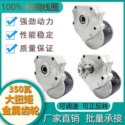 永磁直流马达改装电动12V350W减速大功率马达调速玉米播种施肥机