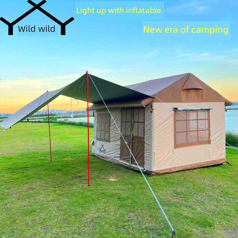 野小野充气帐篷 充气小屋 户外野营露营1-6人帐篷 加厚牛津布帐篷
