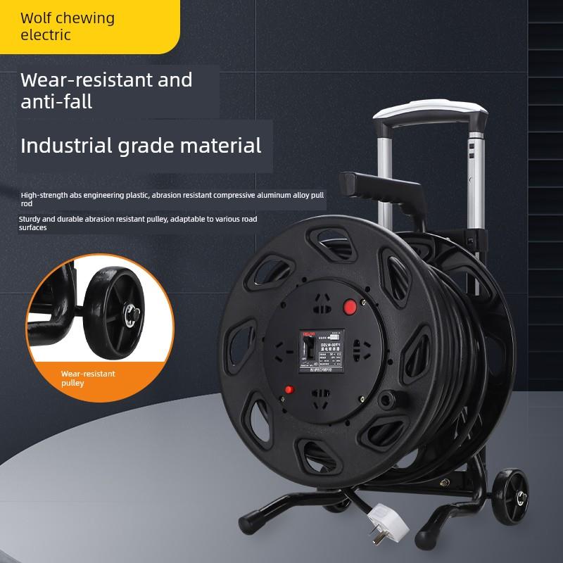 220电缆桥架防水线拖线板移动空托盘户外线盘大功率绕线托盘