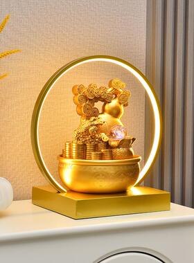 水晶球流水喷泉饰品金钱树风格客厅装饰循环水微景观桌面财富礼品