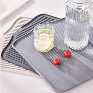 厨房台面硅胶排水垫绝缘防滑垫开口不积聚水过滤器垫餐垫防烫和耐