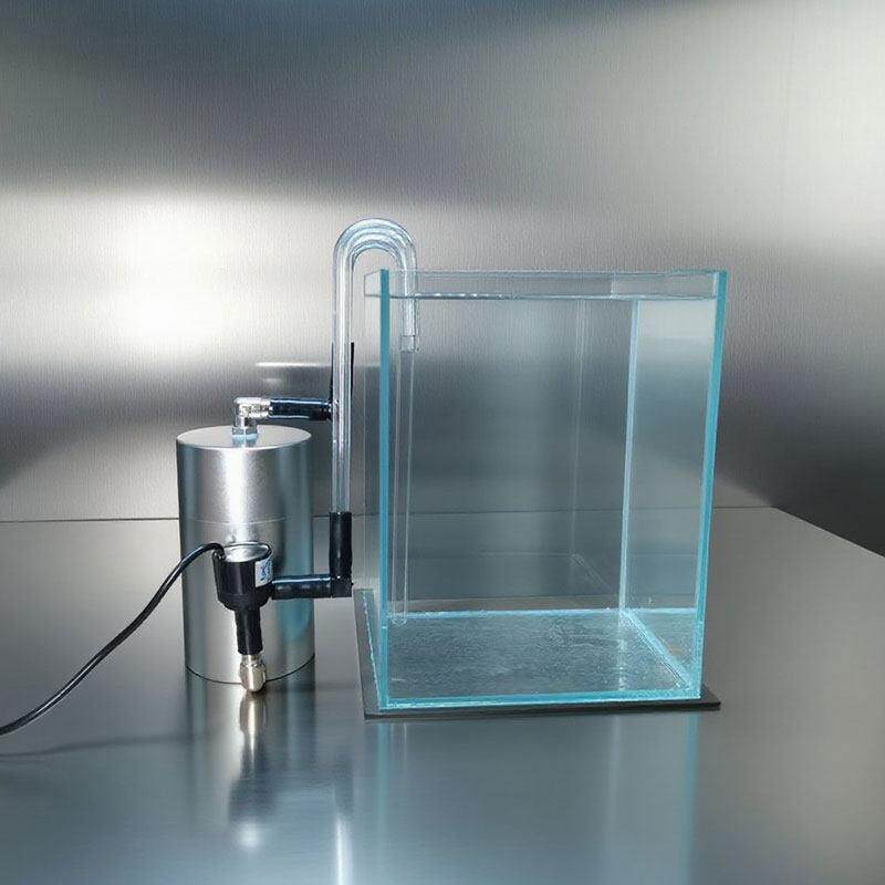 鱼缸过滤桶高级感小型静音不锈钢外置DIY缸外迷你小过滤桶过滤器