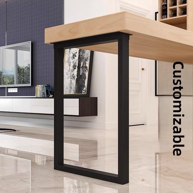 金属桌腿支架吧台高桌脚铁艺餐桌台岛脚简约电脑书长条桌脚架定制