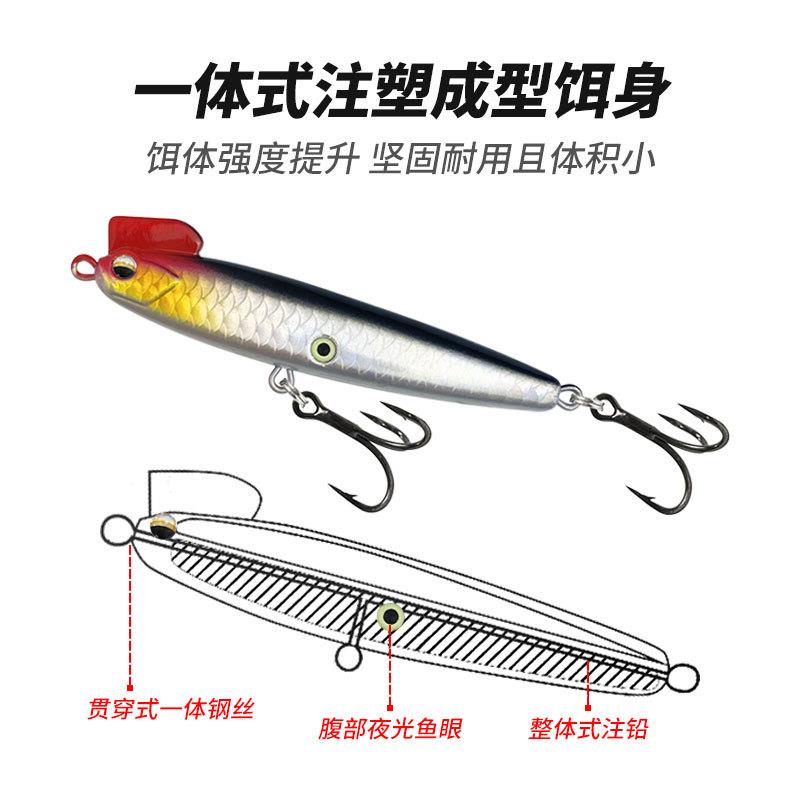 辣鸡铅笔路亚鸡冠远投沉水铅笔路亚饵三本钩鸡冠铅笔翘嘴鳜鱼路亚