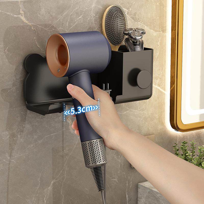 跨境免打孔吹风机架浴室梳子剃须刀置物架卫生间吹风筒收纳架