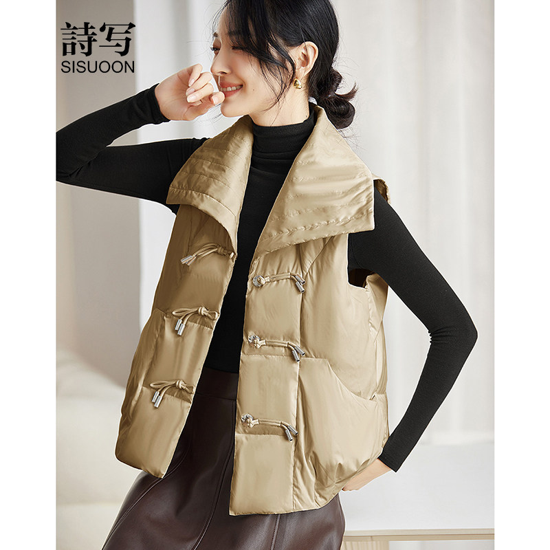 【国风盘扣羽绒马甲】25冬保暖新中式无袖马夹外套女,女装/女士精品,马夹,淘宝优惠券,粉丝福利购,淘宝优惠卷