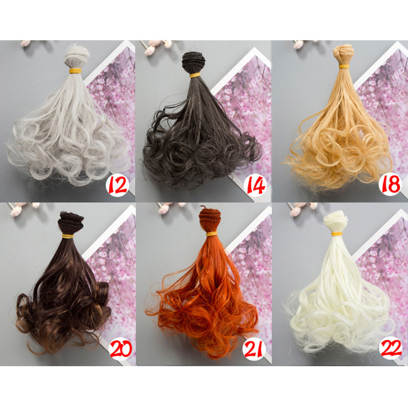 15*100cm  BJD SD Curly Hair Extensions for All Dolls DIY Hai