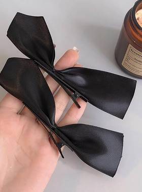 2pcs Black White Ribbon HRBEair Bows Clips Vintage Bowknot S