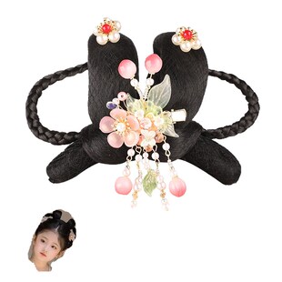 儿童古装头饰假发可爱女童汉服造型头饰套装简单百搭古风发髻发包